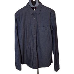 UNTUCKit Shirt Men's Extra Large Long Sleeve Dark Charcoal Grey Gray Chambray